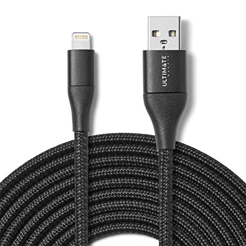 The Ultimate Bundle (10ft) Apple MFi Certified Braided Lightning Cable, Durable iPhone Charger for XS/XS Max/XR/X/8/8 Plus/7/6/ & iPad (Black)