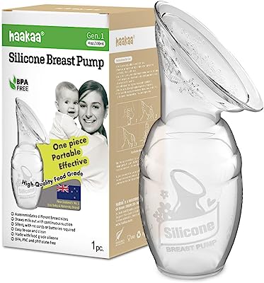 Book Cover haakaa Manual Breast Pump for Breastfeeding 4oz/100ml 1 Count (Pack of 1)