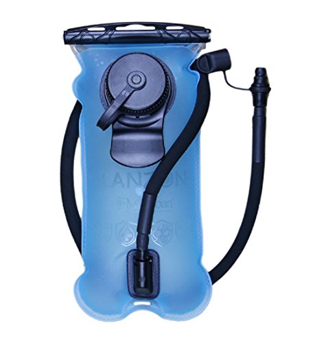 LANZON 2L / 2 Liters Hydration Water Bladder - Blue - Leakproof Reservoir, Hiking Running Vest Bladder