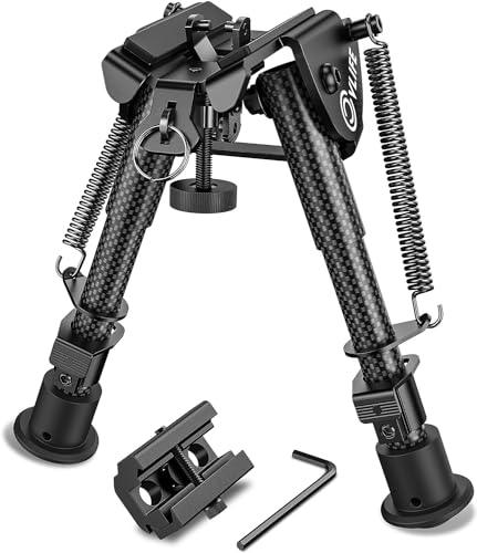 CVLIFE Bipod, Carbon Fiber Bipod for Rifle with Picatinny Adapter 6-9 Inches Bipod
