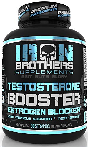 Testosterone Booster for Men with Estrogen Blocker - Anti Estrogen Dietary Supplements - Indole - 3 - Carbibole & Tribulus Terresttris - Pack of 60 caps - Boost Muscle Growth & Fat Loss (1 Bottle)