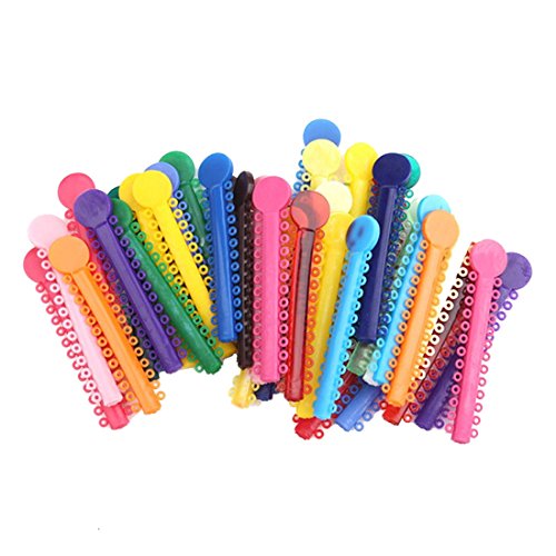 Wecando Orthodontic Ligature Ties Multi-Color Orthodontic Elastomeric O-Rings Braces Rubber Bands(1040pcs) (Multicolor)