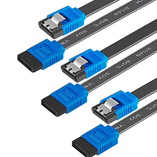 BENFEI SATA Cable III, 3 Pack SATA Cable III 6Gbps Straight HDD SDD Data Cable with Locking Latch 18 Inch Compatible for SATA HDD, SSD, CD Driver, CD Writer