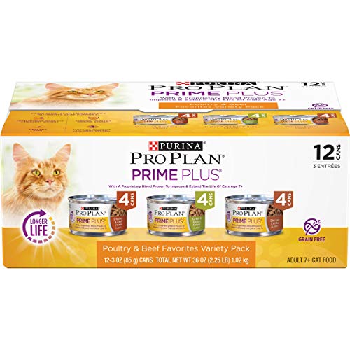 Purina Pro Plan Senior 7+ Canned Wet Cat Food,3 oz ,12 count (Packs of 2)