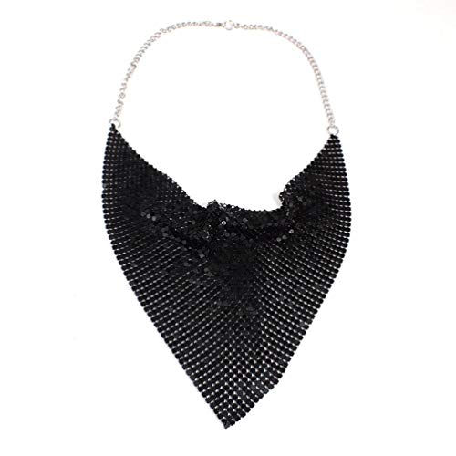MANILAI Chunky Metal Statement Necklace For Women Neck Bib Collar Choker Necklace Maxi Jewelry