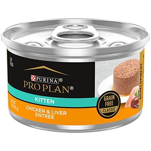Purina Pro Plan Grain Free Wet Kitten Food Pate, DEVELOPMENT Chicken & Liver Entree - (24) 3 oz. Pull-Top Cans