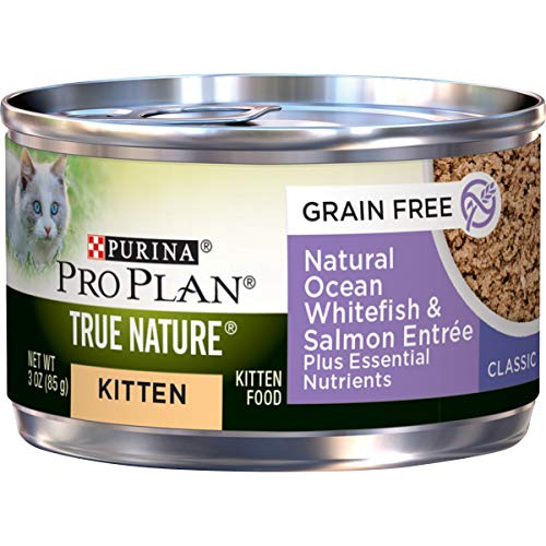 Purina Pro Plan Grain Free, Natural Pate Wet Kitten Food, TRUE NATURE Ocean Whitefish & Salmon - (24) 3 oz. Pull-Top Cans