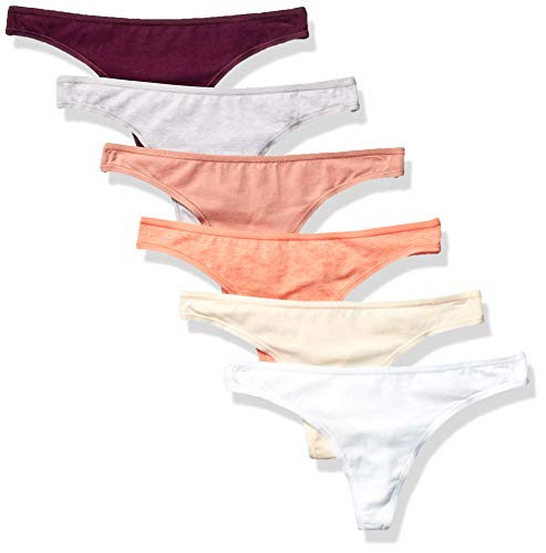 Amazon Essentials Women's 6-Pack Cotton Stretch Thong Underwear
