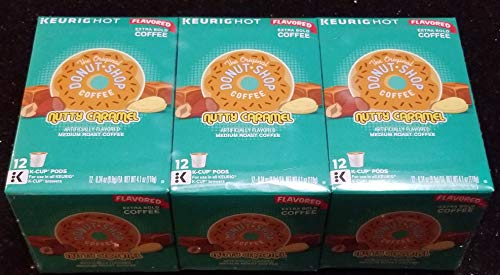 The Original Donut Shop Nutty Caramel Medium Roast Coffee K-Cup Pods, (12-Count Box) (Pack of 3 Retail Boxes)