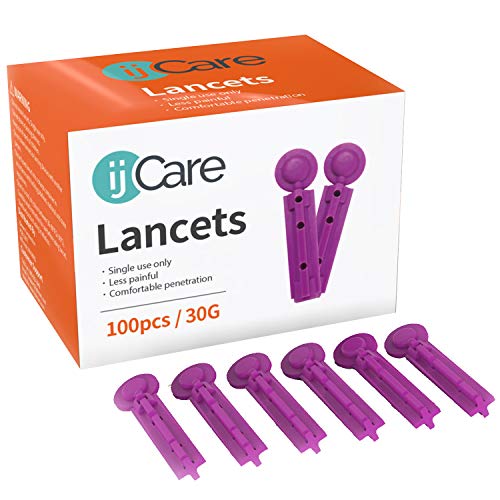 Book Cover ijCare 30g Lancets for Blood Testing (100pcs) – Fits Any Standard Lancet Devices, and Diabetic Lancing Device in Our Blood Sugar Test Kit, Affordable Diabetic Supplies/Finger Pricker