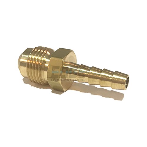 EDGE INDUSTRIAL 1/4" Hose ID to 3/8" 45Â° Male Flare Straight Brass Fitting Fuel / AIR / Water / Oil / Gas / WOG (Qty 01)