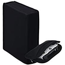 YoRHa Dust & Water Proof Neoprene Cover Black[Vertical] Place for Xbox One X Console x 1 & Universal Travel Carrying Chargeable Soft Cover Case Sleeve (Black) x 1