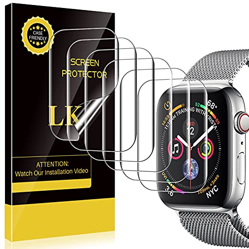 LK 6 Pack Screen Protector Compatible with Apple Watch 45mm Series 7 /Apple Watch 44mm Series 6, Model NO.KO4721 Japanese Material, Bubble-free, Flexible TPU Film