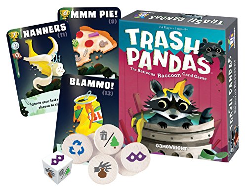 Gamewright - Trash Pandas - The Raucous Raccoon Push-Your-Luck Card Game, Ages 8+, 2-4 Players