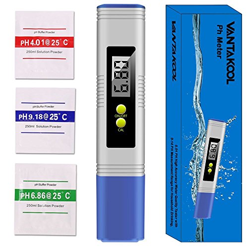 Digital PH Meter, VANTAKOOL PH Meter 0.01 PH High Accuracy Water Quality Tester with 0-14 PH Measure