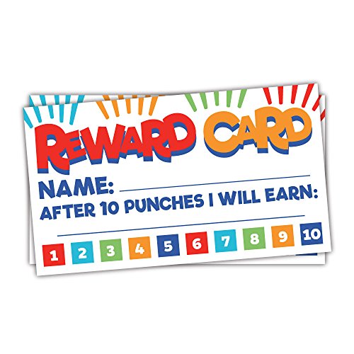 50 Fun Reward Punch Cards for Teachers and Students - Classroom and Homeschool Behavior Management Incentive Cards