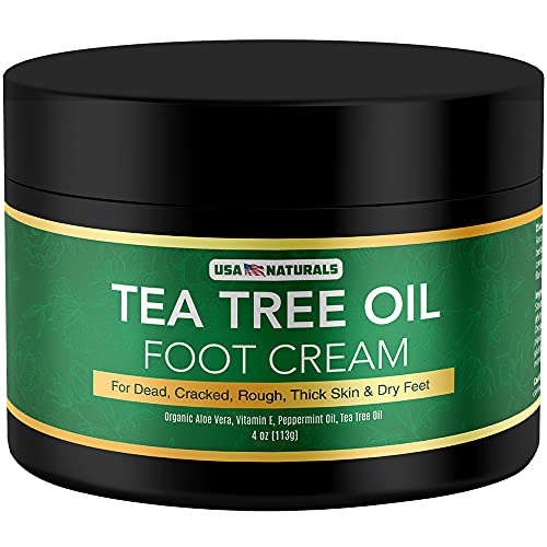 Book Cover Tea Tree Oil Foot Cream - Instantly Hydrates and Moisturizes Cracked or Callused Feet - Rapid Relief Heel Cream - Natural Treatment Helps & Soothes Irritated Skin, Athletes Foot, Body Acne