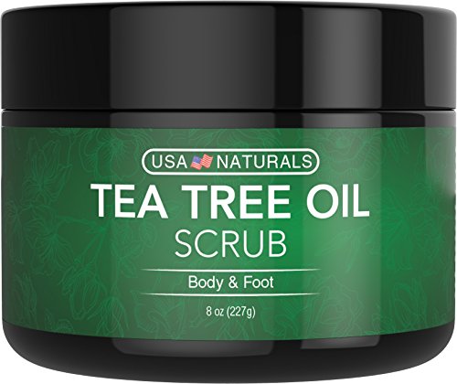 Book Cover Tea Tree Oil Foot & Body Scrub Treatment - Exfoliating Scrub with Essential Oils - Smooths Calluses - Helps With Athlete's Foot, Acne, Jock Itch & Dead, Dry Skin