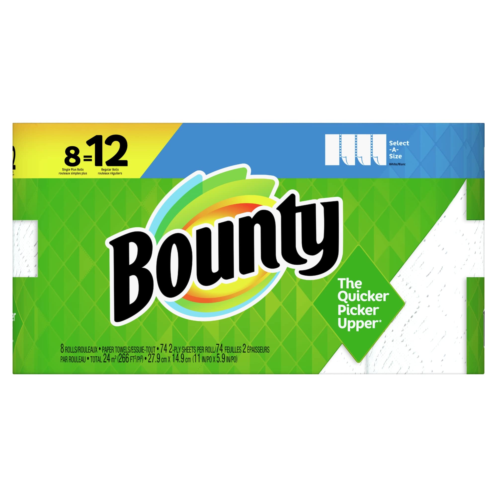 Book Cover Bounty® Select-A-Size® 2-Ply Paper Towels, 83 Sheets Per Roll, Pack Of 8 Rolls