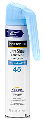 Neutrogena Ultra Sheer Spf#45 Body Mist Full Reach Spray 5 Ounce (148ml) (2 Pack)