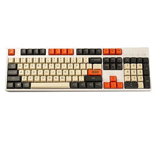 YMDK Carbon Top Print 60 87 104 Keycaps Thick PBT OEM Profile Keycap for MX Mechanical Keyboard (Only Keycap) (104)