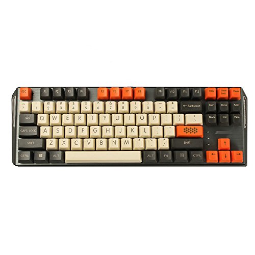 YMDK Carbon 61 87 104 Top Print Keyset Thick PBT OEM Profile Keycaps for MX Mechanical Keyboard (Only Keycap) (87)