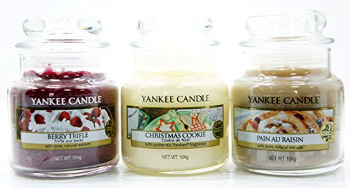Officiel Yankee Candle Ensemble de démarrage Dessert Collection Sélection Boîte cadeau Lot de 3 Signature Mini Petits Pots
