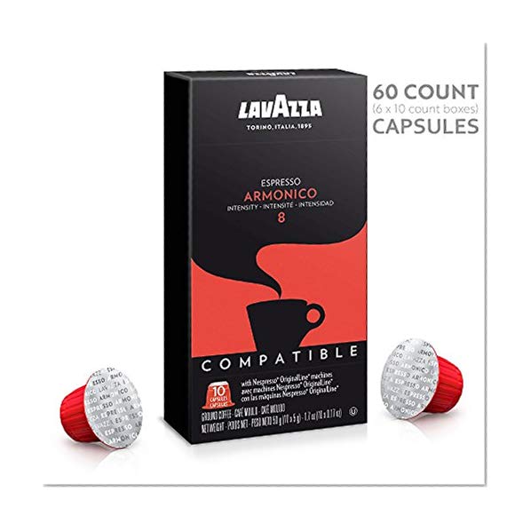 Book Cover Lavazza Nespresso Compatible Capsules, Armonico Espresso Dark Roast Coffee (Pack of 60)