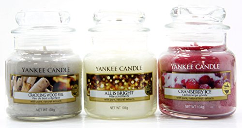 Officiel Yankee Candle Ensemble de démarrage Festive Collection Sélection Boîte cadeau Lot de 3 Signature Mini Petits Pots