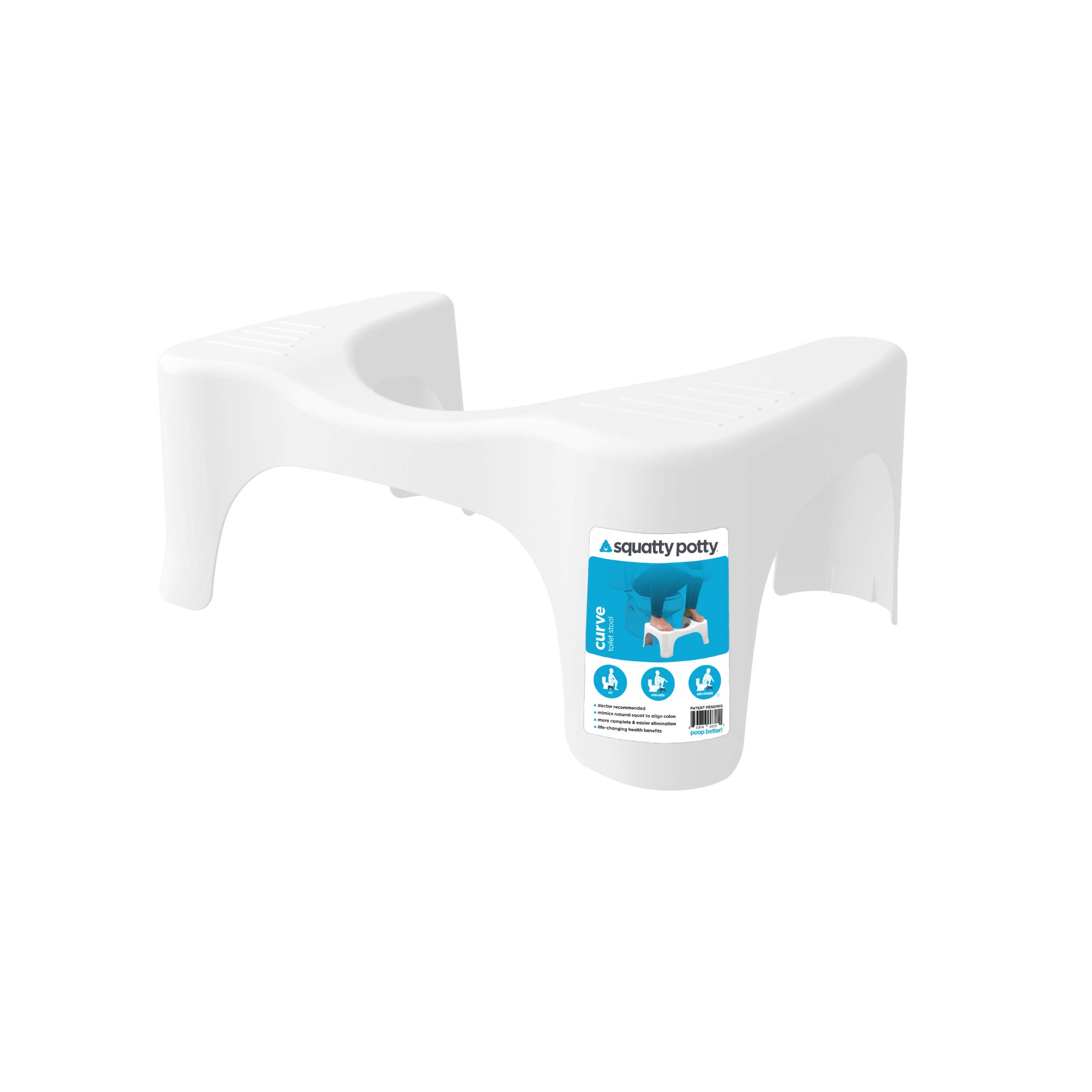 Squatty Potty The Original Bathroom Toilet Stool, CURVE Lightweight with sleek and modern design, 7 inch height, WHITE, 1 Count