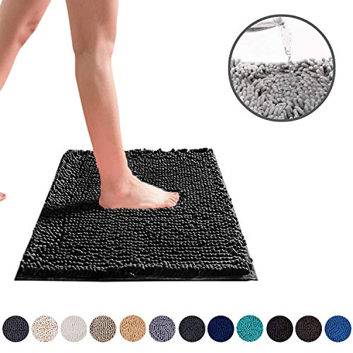 Book Cover DEARTOWN 24x39 Inchs Bathroom Rug Carpet, Non-Slip Quick Drying Bath Mat with Water Absorbent Soft Microfibers Rugs (24x39 Inches, Black)