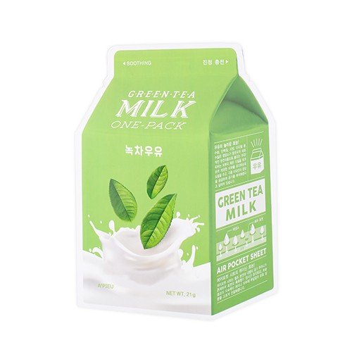 A'PIEU Green Tea Milk Sheet Mask (6pc)