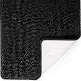 DEARTOWN 24x39 Bathroom Rug Carpet Non-Slip Quick Drying Bath Mat with Water Absorbent Soft Microfibers of - Black
