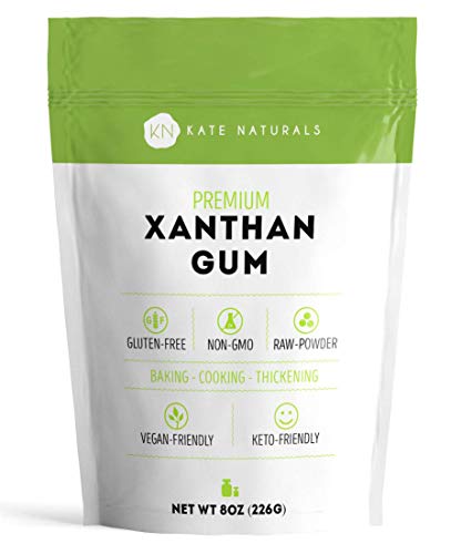 Book Cover Xanthan Gum for Baking and Thickening Sauces by Kate Naturals. 100% Natural. Perfect For Gluten-Free Baking, Cooking, Gravies & Shakes. Non-GMO. Large Resealable Bag 8oz