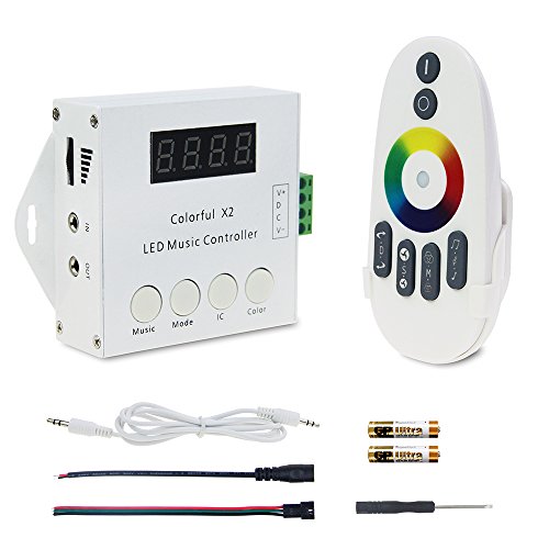 ALITOVE WS2812B WS2811 SK6812 LED Music Controller X2, Digital Addressable LED Strip RF Remote Music Controller, for WS2813 WS2815 1903 6803 Dream Color Programmable LED Pixel Light