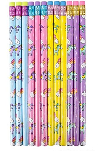 Yeegfeyv 24 Unicorn Pencils- Great For Classrooms, School Supplies, And Party Favors