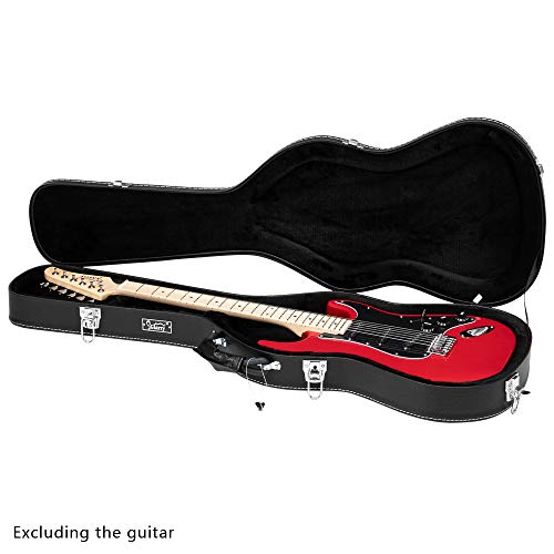 Glarry ST High Grade Electric Guitar Hard Case Microgroove Flat Surface Black