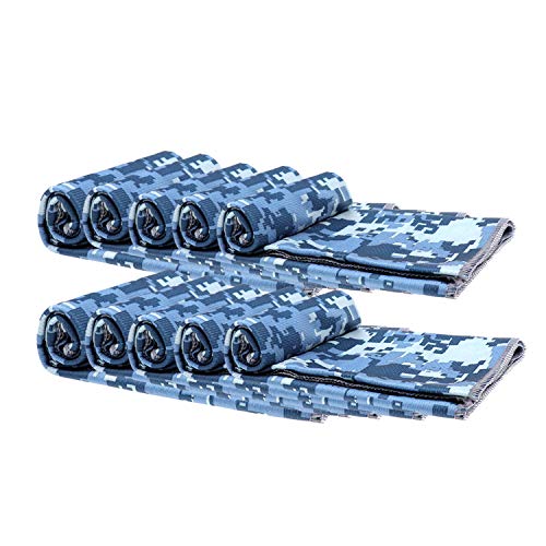 Biange Microfiber Sports & Cooling Towel (40"x12") - Fast Dry, Chill, Lightweight, Absorbent, Compact, Yoga Fitness Camping Gym Towels (Camouflage)