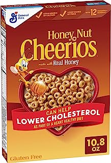 Honey Nut Cheerios, Heart Healthy Gluten Free Breakfast Cereal with Whole Grain Oats, 10.8 oz