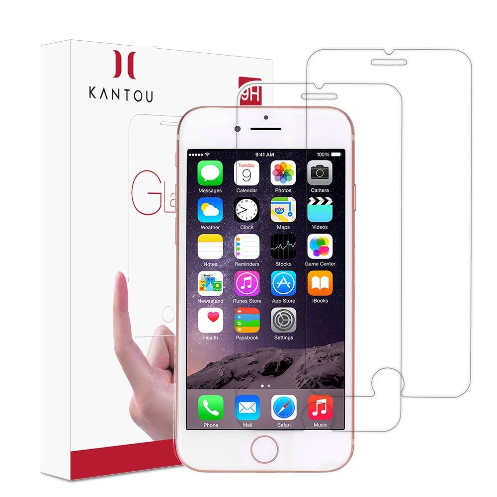 Kantou Screen Protector Compatible for iPhone 7 / iPhone 8, 2 Pack HD Clear Tempered Glass Screen Protector, 9H Hardness, Ultra-Thin, 3D Touch, Anti-Fingerprints, Compatible for iPhone 7 / iPhone 8