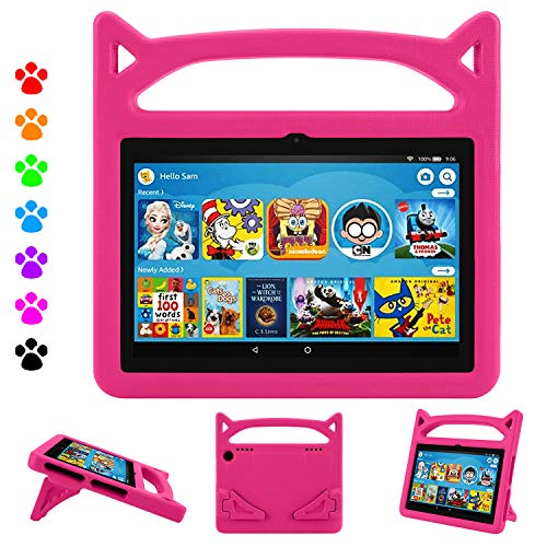 Book Cover Fire HD 8 Tablet Case,Kindle Fire 8 Case for Kids,Dinines Shockproof Handle Stand Kids Case for Amazon Kindle Fire HD 8 & Fire HD 8 Plus (8