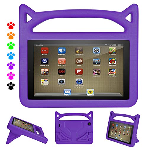 Case for All-New ï¼¦ï½‰ï½’e HD 8 2018/2017/2016 - Kids Shock Proof Convertible Handle Light Weight Super Protective Stand Cover for Aï½ï½ï½šon ï¼¦ï½‰ï½’e HD 8 (8th/7th/6th Gen, 2018/2017/2016 Release) (Purple)