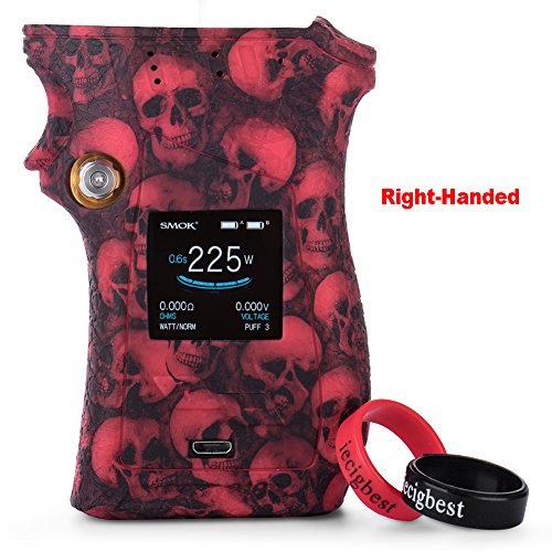 SMOK MAG 225W Mod Right Handed Case Cover Protective Silicone Case Skin Cover Sleeves for Right-Handed SMOK Mag 225W TC Box Mod (Skull Red)