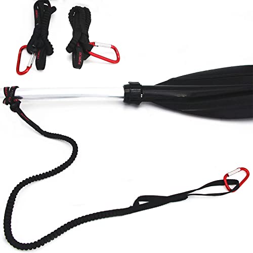 Paddle Leash Safety Rod Bungee Rod Holder Gripping Gear Leash with Innovative Gel Grip to The Paddle or Rod for Kayaking, Canoeing (Set of 3)