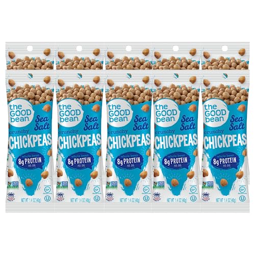 The Good Bean Chickpeas Snacks Grab & Go, Sea Salt, 1.4 Ounce, (Pack of 10)