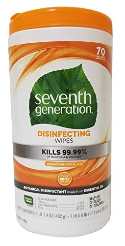 ..Seventh Generation.. Disinfecting Multi-Surface Wipes, 70-Count Tubs, 2-Pack