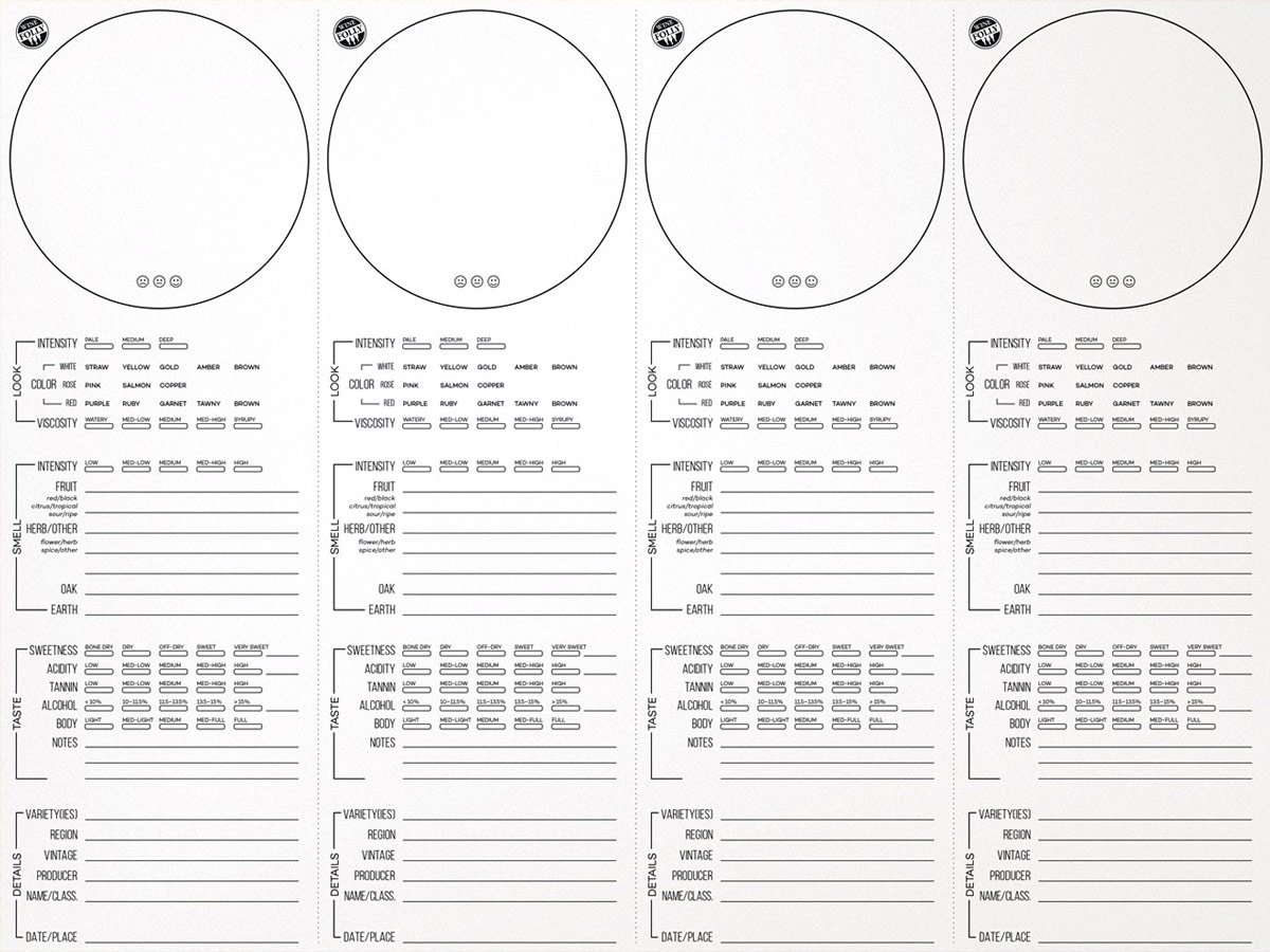 Wine Folly - Wine Tasting Notes Placemats Print 20-Pack (12" x 16")