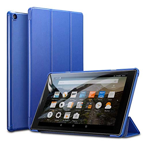 ESR Fire HD 10 Tablet Case, Light Weight Smart Trifold Stand Case with Auto Sleep/Wake, Microfiber Lining, Hard Back Cover Compatible for The Fire HD 10.1 Inch 7th Generation(2017 Release),Navy Blue