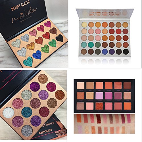 Beauty Glazed Eyeshadow Palette, Professional Matte Eye Shadow Pallet Waterproof Powder Natural Pigmented Nude Smokey Eyes Pallete