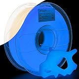 AMOLEN PLA 3D PLA Printer Filament, 1.75mm Glow in The Dark Blue PLA Filament for 3D Printing, 1kg(2.2lbs) Spool, Dimensional Accuracy +/- 0.02 mm, Compatible with Most 3D FDM Printer
